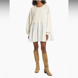 Free People Eleanor Pleated Trapeze Sweatshirt